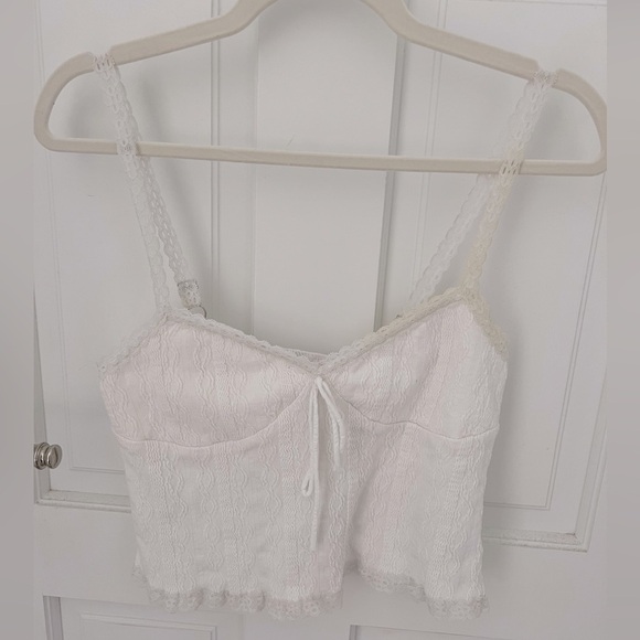 Edikted Lacey Knit Tank Top White - Picture 4 of 5